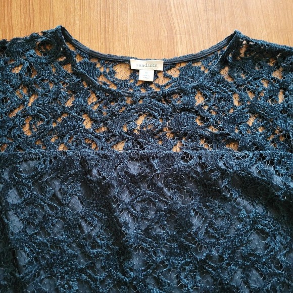 Sanctuary Shirt Women Size Medium Green Lace Lined Long Sleeve Classic Top - Picture 3 of 10